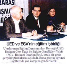 UED ve EGV' nin eğitim işbirliği
